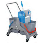 CARRELLO IN PLASTICA 2 SECCHI 25 LT + STRIZZATORE CDS.P48