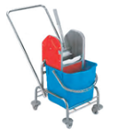 CARRELLO CROMATO 1 SECCHIO DA 25 LT + STRIZZATORE CDS.C25