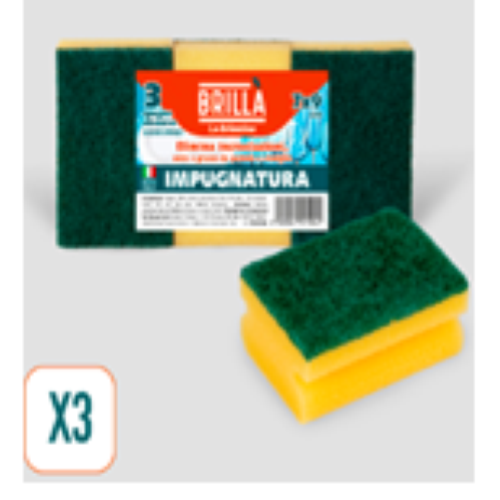 SPUGNA FIBRA 3 PZ SAGOMATA 9,4X7X4,5 CM Z0900030