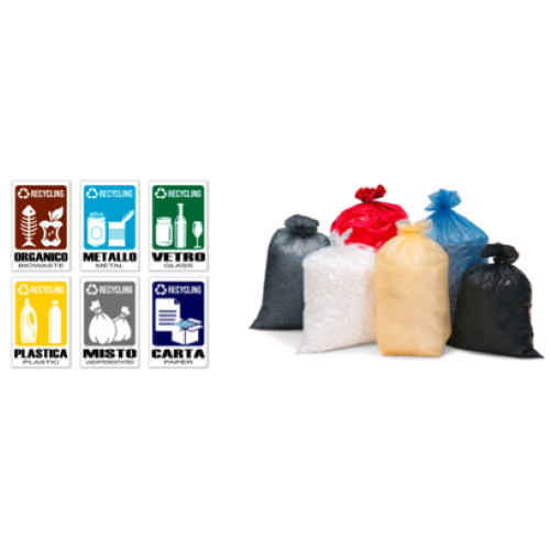 SACCHI RIFIUTI RACCOLA DIFFERENZIATA 70X110 Scatola 300 pz  90 LT COLORE TRASPARENTE