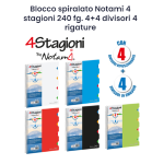 BLOCCO SPIRALATO NOTAMI 4 stagioni 240 fg. 4+4 divisori 4 rigature A4 2000362