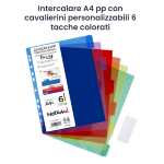 INTERCALARE A4 PP con cavalierini personalizzabili 6 TACCHE COLORATE 2030004