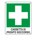 CARTELLO EMERGENZA CASSETTA PRONTO SOCCORSO SIMBOLO+TESTO EN 7010 160x210 Alluminio piano spess.0,5 mm