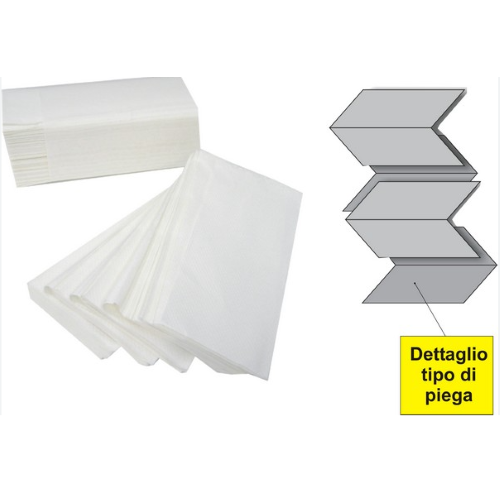 ASCIUGAMANI PIEGATI A V ECO 2 Veli incollati in carta ecologica  Confezioni 5000  SALVIETTE Formato cm 21,5 x 21  