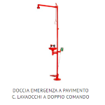 DOCCIA EMERGENZA PAVIMENTO CON LAVAOCCHI A DOPPIO COMANDO