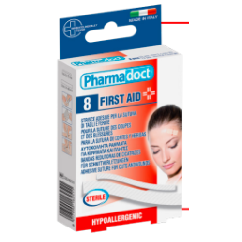 CEROTTI SUTURA STERILI BIANCHI 8 PZ (5PZ 3X75MM - 3PZ 6,4X8) 162511