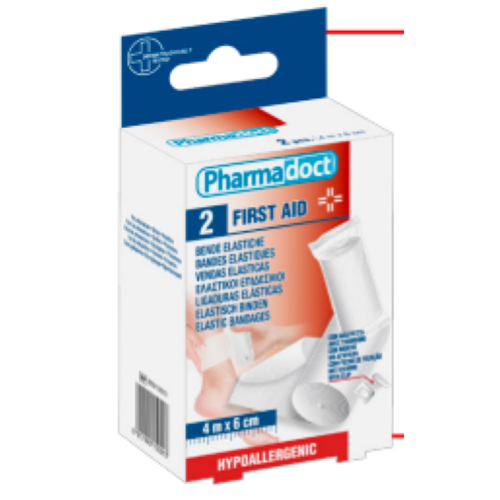 BENDA ELASTICA COESIVA LEGGERA  set 2 pz + fermaglio  cm. 6x4 mt. art 150013    