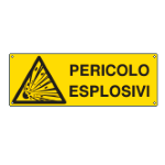 CARTELLO PERICOLO ESPOLOSIVI EN ISO 7010 E1716K 350x125 Alluminio piano spessore 0,5 mm