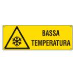 CARTELLO PERICOLO BASSA TEMPERATURA  EN ISO 7010 E17152K 350x125 Alluminio piano spessore 0,5 mm