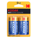 BATTERIE KODAK MAX ALCALINE TORCIA TIPO D PZ.2  7003018 KB0300