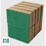 SPUGNE ABRASIVE PROFESSIONAL TABACCO SET 10 PZ    9x14x 3,5 cm SPU03562A 