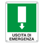 CARTELLO USCITA DI EMERGENZA 20107W 160x210 Alluminio 0,5 mm