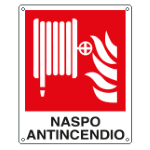 CARTELLO ANTINCENDIO NASPO ANTINCENDIO SIMBOLO + TESTO EN ISO 7010 250x310 Alluminio piano spess.0,5 mm