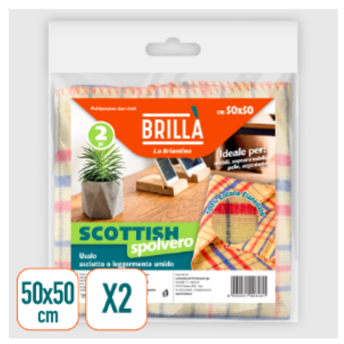PANNI POLVERE SCOTTISH SCOZZESI 2PZ.CM.50X50 PAN00849A