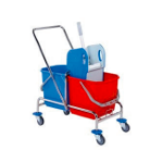 CARRELLO PULIZIA CROMATO 2 SECCHI DA 25 LT CDSS.C50