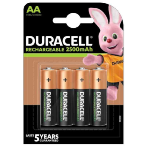 BATTERIE DURACEL RICARICABILI STILO AA BLISTER 4 PZ  