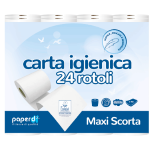 CARTA IGIENICA PURA CELLULOSA  Bauletto 24 rot. 130 ST DIAM CM 10 ID8D100F24/4