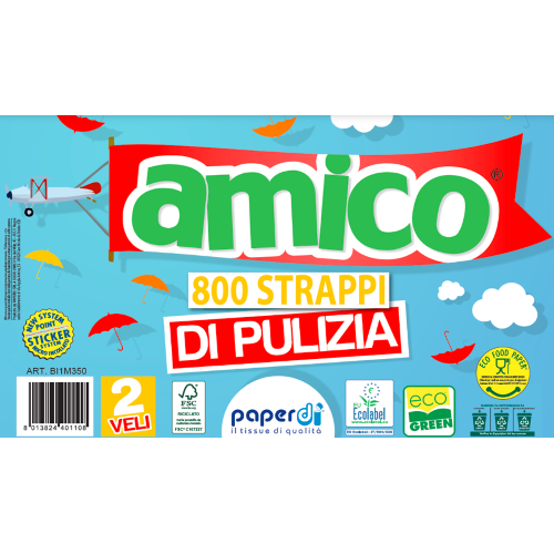 BOBINA OVATTA AMICO 800ST 2 PZ BI1M350 ECO FOOD PAPER
