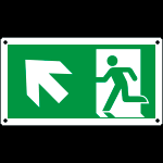 CARTELLO USCITA EMERGENZA FRECCIA IN ALTO SX Alluminio 220x120  E715105K