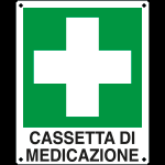 CARTELLO CASSETTA DI MEDICAZIONE UNI ISO 7010 Allum.spess.0,5 mm 160x210 20113W