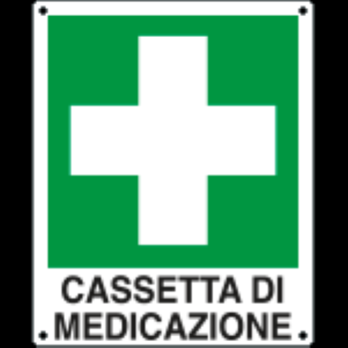 CARTELLO CASSETTA DI MEDICAZIONE UNI ISO 7010 Allum.spess.0,5 mm 160x210 20113W