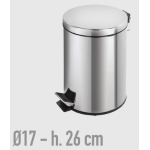 PATTUMIERA CYLINDER 3L D17CM H26CM INOX C/PEDALE PAT04561A