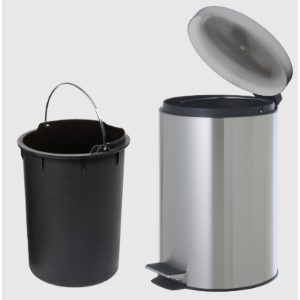 PATTUMIERA CYLINDER 3L D17CM H26CM INOX C/PEDALE PAT04561A