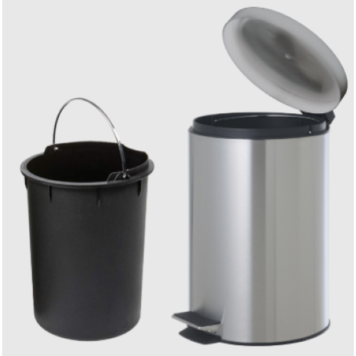 PATTUMIERA CYLINDER 3L D17CM H26CM INOX C/PEDALE PAT04561A