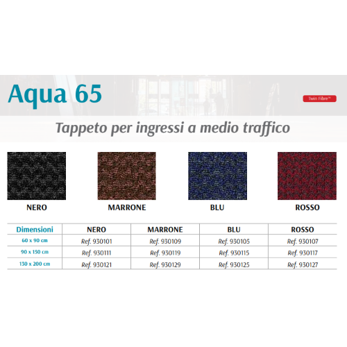 TAPPETO PER INGRESSI ACQUA 65 BLU REF930115 90X150