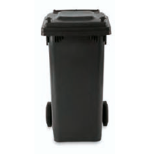 CONTENITORE "MAX" CON COPERCHIO E RUOTE lt.120 NERO PSV28HD3/N