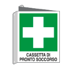 CARTELLO BIFACCIALE CASSETTA PRONTO SOCCORSO ALLUMINIO 250x310 E20114BIX