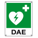 CARTELLO DEFIBRILLATORE DI EMERGENZA SIMBOLO+TESTO 250x310 Alluminio piano spess.5/10