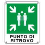 CARTELLO DI EMERGENZA PUNTO DI RITROVO 250x310 Alluminio piano spess.5/10