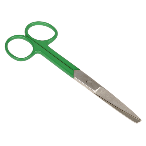 FORBICI RETTE PUNTE ALTERNE - anelli verdi - 14 cm