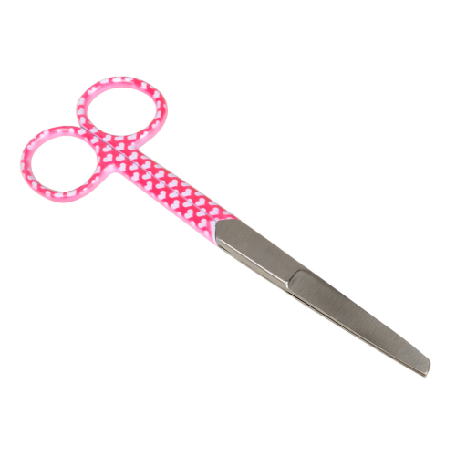 FORBICI RETTE PUNTE ALTERNE - fantasia cuori - 14 cm