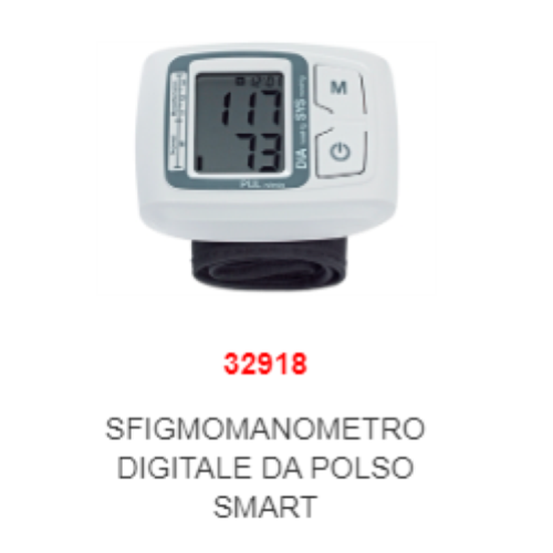 MISURATORE DI PRESSIONE SFIGMOMANOMETRO DIGITALE DA POLSO SMART 32918