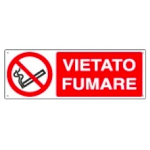 VIETATO FUMARE E1801K 350X125 MM  ALLUMINIO SPESS. 5/10 MM